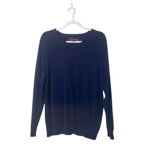 Fairlane & Sons Modern Textured V-Neck Cotton/Modal Blend Sweater Men's Size LRG